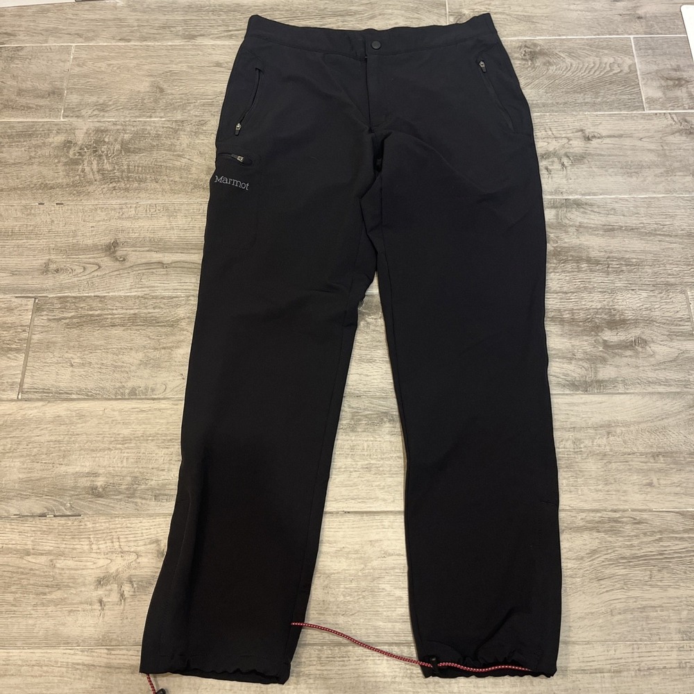 Marmot Softshell Pants Women Black Straight Cargo Hiking Mountaineering Size M